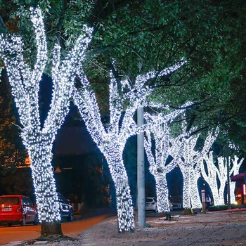 Led reťazec Svetlo AC220V 100m 600led dovolenku ľahké Nepremokavé Vonkajšie Vianočné Party Svadobné Festival Záhrada Dekor Víla Garland