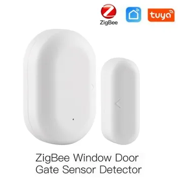 Tuya Smart Zigbee Dvere, Okno Kontakt Senzor Smart Home Bezdrôtový Dvere Detektory Otvorenie/Zatvorenie Aplikácie Diaľkový Alarm Systém Smartlife App