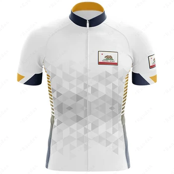 Pánske oblečenie 2021 Nový tím California Vlajka Cyklistické oblečenie letné Krátke Cyklistické Oblečenie Ropa Ciclismo MTB Cyklistické dresy