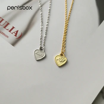 Peri'sbox Zlatá Farba Amor je Šípku Láska Srdce Medailón Náhrdelník Elegantná Mini Srdce Prívesok Náhrdelníky Jednoduché Šperky pre Ženy