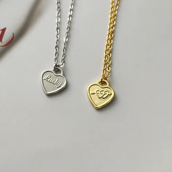 Peri'sbox Zlatá Farba Amor je Šípku Láska Srdce Medailón Náhrdelník Elegantná Mini Srdce Prívesok Náhrdelníky Jednoduché Šperky pre Ženy