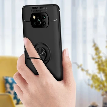 Pre Xiao Poco X3 NFC Prípade Magnetický Prsteň stáť Kryt Shockproof Telefón puzdro Pre Xiao Pocophone X2 M2 M3 F2 Pro Zadný Kryt