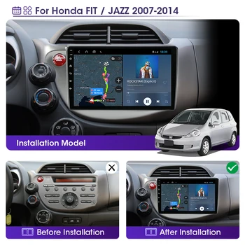 JMCQ 2Din 2G+32 G Android 10 4G+WiFi DSP CarPlay Auto Rádio Multimediálny Prehrávač Videa Pre HONDA FIT JAZZ 2007-Navigácia GPS