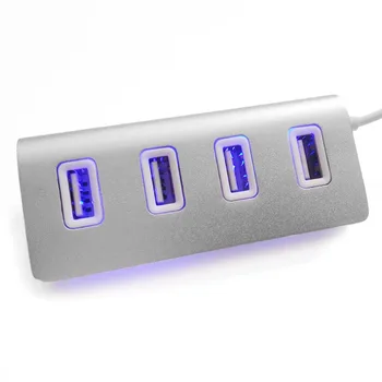 Xiao 4 Port Vysokej Rýchlosti Mini Modrá LED Svetlo, USB Hub-Rozbočovač Hliník Power pre Xiao Prenosný POČÍTAČ, Počítača