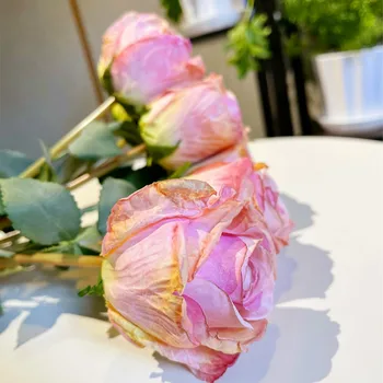 Home Decor Krásne Ruže Umelé Kvety pre Domáce alebo Svadobné Dekorácie