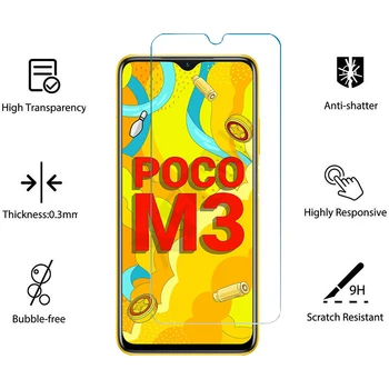 1-2 ks POCO M3 Pro Tvrdeného Skla pre Xiao Poco m3 m 3 Pro 5G Sklo Screen Protector Pre Poco m3pro Telefón Transparentné HD Filmu