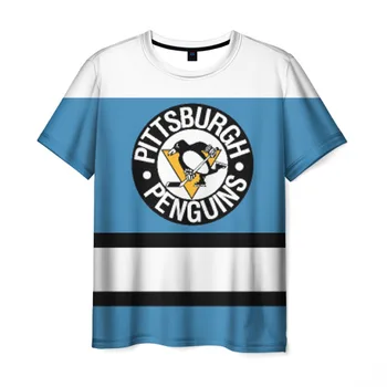 Pánske T-shirt 3D Pittsburgh Penguins modrá
