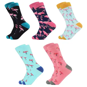 Nové Módne Hot Predaj Bavlna Cartoon Zvieratá Bežné Ponožky Milujúceho Srdca Flamingo Ženy Roztomilý Zábavné Harajuku Bežné Blázon Ponožky