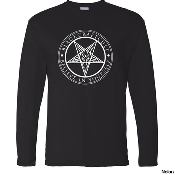 Vikingovia T Shirt Ateista Ježiš Miluje Satan Baphomet Koza Dlhý Rukáv T-shirt 2020 Jar Jeseň Tepláky, Tričká Kolo Krku Topy