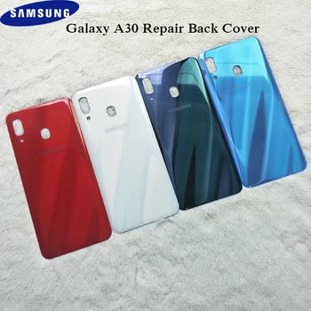 Samsung Galaxy A30 Batérie Zadný Kryt Originál Dvere Bývanie Opravu, Výmenu Súčasti Ochrana Telefónu 3D sklenené Prípade s Logom
