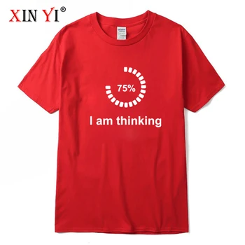 XIN YI pánske T-shirt Vysoko Kvalitnej bavlny Zábavné l am myslenie tlač mužov tričko príležitostné voľné o-neck t-shirt mužov tees topy