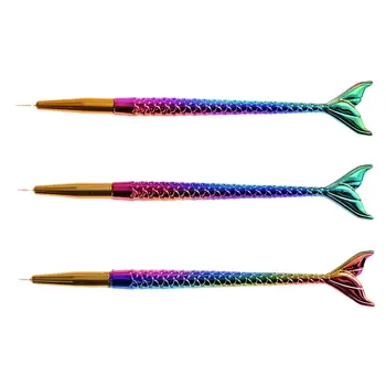 3ks/Set Morská víla Nail Art Liner Pen 7/9/11 mm Veľkosť Prúžok Line Ceruzka Farebné laky na Nechty Manikúra Bodkovanie Maľovanie Tool Kit 3-2