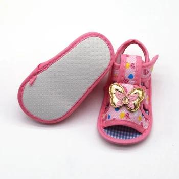 Novorodenca Dievča Mäkké Jediným Obuv protišmyková Srdca Tlače Prewalkers Butterfly Design Prvý Chodci Vychádzkové Topánky Baby Girl 0-18 M