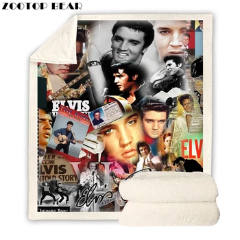 Elvis Presley Oprava Dizajn Deka Plyšové 3d Vytlačené pre Dospelých Gauč Sherpa Fleece prehoz cez posteľ Zábal Hodiť Deka Mikrovlákno