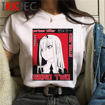 Miláčik v Franxx Nula Dva Estetické Manga letné top mužov streetwear pár harajuku kawaii t-shirt oblečenie, streetwear