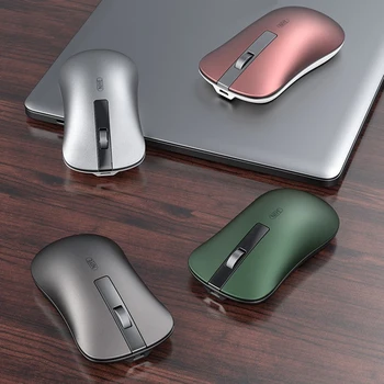 Zelená Farba 2.4 G Bezdrôtová Myš, 1600DPI Nabíjateľná Home Office Hry k Dispozícii Prenosný Počítač Prenosný Bluetooth Kovové Myš