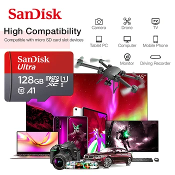Sandisk Ultra karty 16 GB 32 GB, 64 GB 128 GB Class10 Pamäťovej Karty, Karty SD/TF Flash Karta + adaptér + čítačka kariet Štandardná Doprava