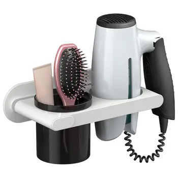 Sušič Na Vlasy Držiteľ Kúpeľňa Accessorie Organizátor Rohová Polica Na Stenu-Mount Sušič Vlasov Držiak Na Vlasy Skladovanie Šampón Straightener Rack