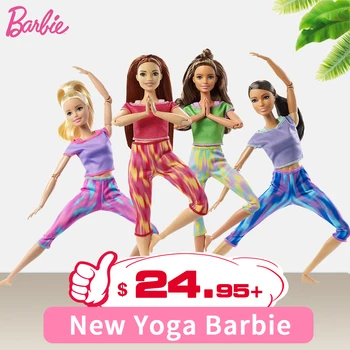 Pôvodné Barbie Bábiky Vyrobené Presunúť Jóga, Gymnastika Športové Bábiky s 22 Pružné Kĺby Dievčatá, Hračky pre Narodeniny Deti Hračky GXF05
