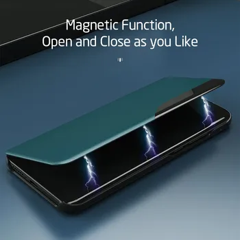 Poco-X3 Prípade Kožené Smart View Window Flip Telefónu sa Vzťahuje na Xiao Poco X3 Pro X 3 NFC PocoX3 Magnetický Držiak Knihy Coque 6.67