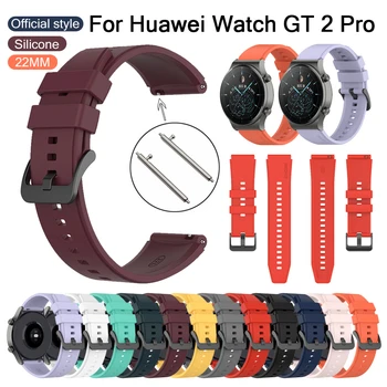 Športové Silikónové 22 mm sledovať kapela popruh Pre Huawei sledovať GT2 Pro Úradný Smart hodiniek Výmena náramok Pre Huawei GT 42mm 46 mm