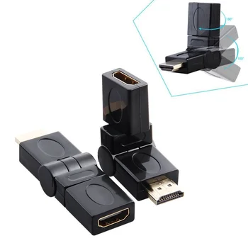 Kompatibilný s HDMI Samec Na HDMI kompatibilné Žena kábel Kábel Adaptéra Converter Pravom Uhle 180 Stupňov Otočiť Extender