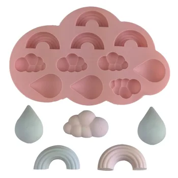 Cloud Kvapka Vody Rainbow Multi Účel 1Pcs Candy Dekorácie DIY Pečenie Nástroj Fondant Mydlo Silikónové Formy Opakovane