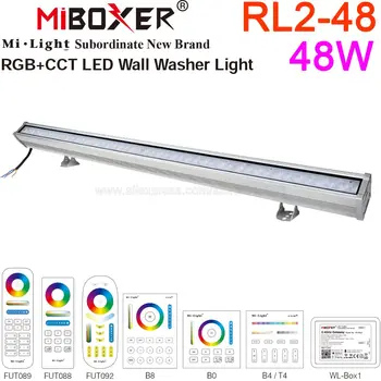 MiBoxer RL2-48 AC110-240V 48W RGB+SCS LED Wall Washer Ľahké Nepremokavé IP66 Vonkajšie Svetlo,Stmievateľné RGB CCT Podriadených Lampa
