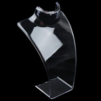 1PC Black/priehľadný Akrylový Šperkov Náhrdelník s Príveskom, Náušnice Plastové Kati Poprsie Displeja, Stojan 6.5*7.5*21 cm