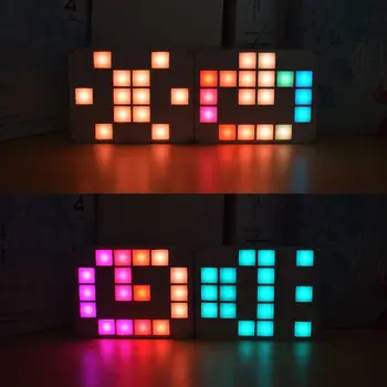 Multi-funkčné LED Cool Hudba spektrum Farebné Palety DIY Hodiny Elektronické Stavebnice