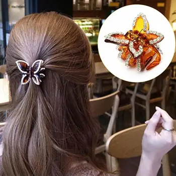 Ženy, Dievča Bling Motýľ Crystal Svorky Príslušenstvo Vlasy Klip Pazúr Vlásenky Ženy Vlasy Krab Doplnky Do Vlasov Sponky Do Vlasov