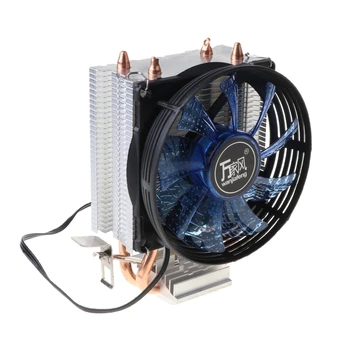 H7JA CPU Cooler Master 2 Čistej Medi Tepla-rúry Ventilátor s Modrým Svetlom Chladiaci Systém