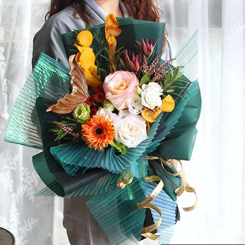 Kórejský DIY Kvet Balenie Oka Twisted kvety banda obalov oka Kytice Kvetinárstvo Dodávky shell oka Svadobné Dekorácie