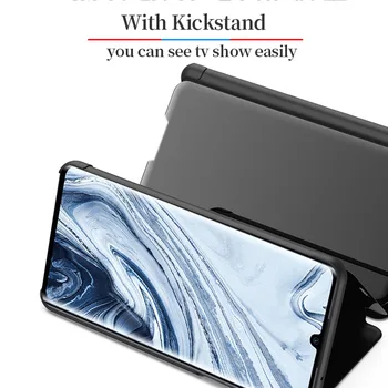 Zobraziť Luxusné Smart Kože Flip Cover obal Pre LG V30 Plus V30PLUS V40 Q60 K50 V50 V60 K50S K61 K41S K51S Zrkadlo Plnej Telefón Tašky