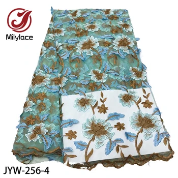 Milylace jemné francúzskej čipky tkaniny 5 metrov živý kvet, výšivky, čipky a tylu tkaniny vysokej kvality pre svadobné party JYW-256