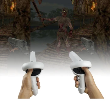 1Pair VR Hry Strieľačky Hry Shell Vľavo a Vpravo strieľačka Model pre -Oculus Quest 2 Dotyk Radič Príslušenstvo