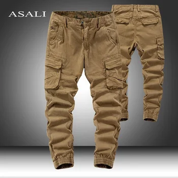 Army Nohavice pánske Cargo Nohavice Bežné Multi Vrecká Vojenské Rovno Mužskej Trati Joggers Dlho Outwear Nohavice Mužov 2021 Sweatpants