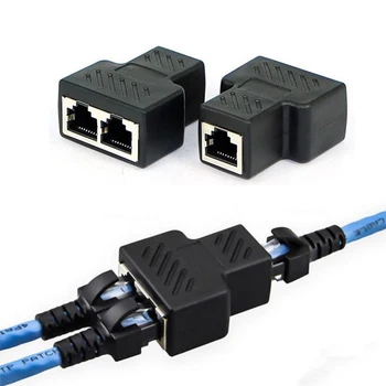 1 2 Spôsobmi LAN Ethernet Sieťový Kábel RJ45 Žena Splitter Konektor, Adaptér Pre Notebook Dokovacie Stanice Z07 Žien a Žien.
