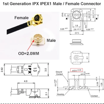 1PCS SMA Female na 3 u.FL IPX IPEX1 zásuvkový Konektor 1 až 3 Trojlôžkové Splitter Kábel RG178 Pigtail Antény WIFI Predlžovací Kábel Jumper