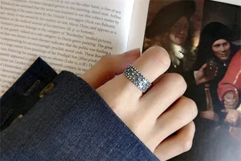 Vintage Strieborná Farba Big Star Prstene Pre Ženy Krásne Šperky Prstom Otvorte Krúžky Na Párty Darček K Narodeninám