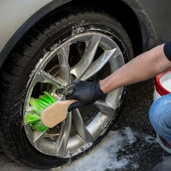 Umývanie auta Prenosné Mikrovlákna Kolies, Pneumatiky Rim Kefa Koleso Automobilu Umývanie Čistenie Pre Auto S Plastová Rukoväť Auto Čistič na Umývanie Nástrojov