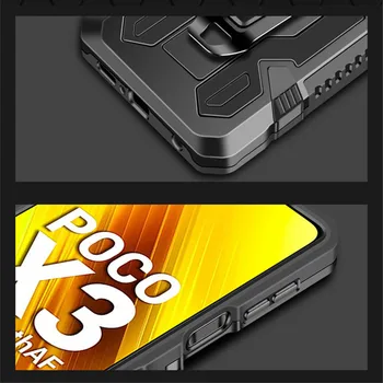 Shockproof Prípade Pre Xiao Mi 10 ton Pro Poco X3 NFC M3 Poznámka 10 Lite Kovové Späť Klip Funda Kryt Pre Redmi Poznámka 9s 9 8 Pro 9 Prípad