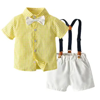2021 Letné Baby Boy Oblečenie Bežné Dieťa Krátke Bavlnené Tričko Nohavice Obleky Španielsky Narodeninovej Party Deti Sady L874