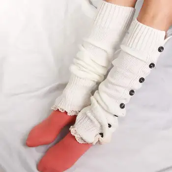 Nový Japonský Lolita Sladké Dievča Leg Warmers Vlna Loptu Pletené Nohy Kryt Ženy Jeseň Zima Nohu Teplejšie Ponožky Haldy Haldy Ponožky