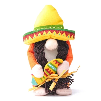 Fiesta Gnome Pár Cinco de Mayo Tomte pre mexické Taco utorok Elf, Trpaslík XX9B