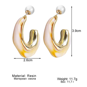 VKME Vysokej Kvality Bohemia Geometrické Akrylové Živice Hoop Náušnice Pre Ženy Farebné Minimalistický Žien Earings 2021 Trend Šperky
