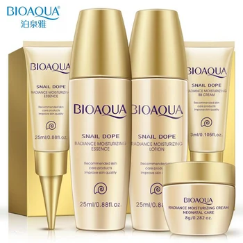 Bioaqua 24K Gold Slimák Cestovanie Starostlivosť o Pleť Nastaviť Anti Aging Vrásky Podstate Očný Krém Toner Facial Cleanser S BB