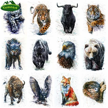 Yumeart Vodové Farby Medveď, Líška, Vlk Sova Tiger Diamond Maľby Číslo Wall Art Zvierat Farba Diamond Výšivky Cross Stitch