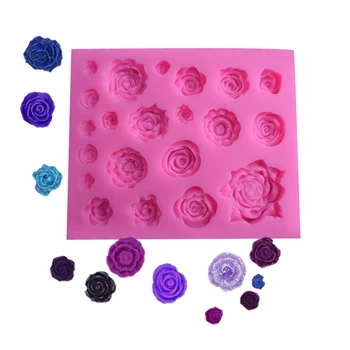 DIY Rose Fondant silikónové formy pre 3D remesiel Cake Decoration Nástroj Čokoláda formy Živice Hliny Kvet mydlo plesne