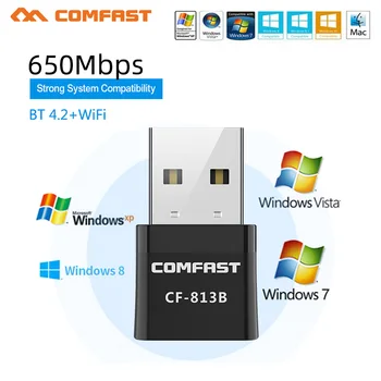 CF-813B Kompatibilné s Bluetooth 4.2 650Mbps Mini Bezdrôtové pripojenie USB WI-FI Adaptér 5 ghz PC sieť LAN, WIFI Sieťová Karta Hudba BT4.0 Vysielač